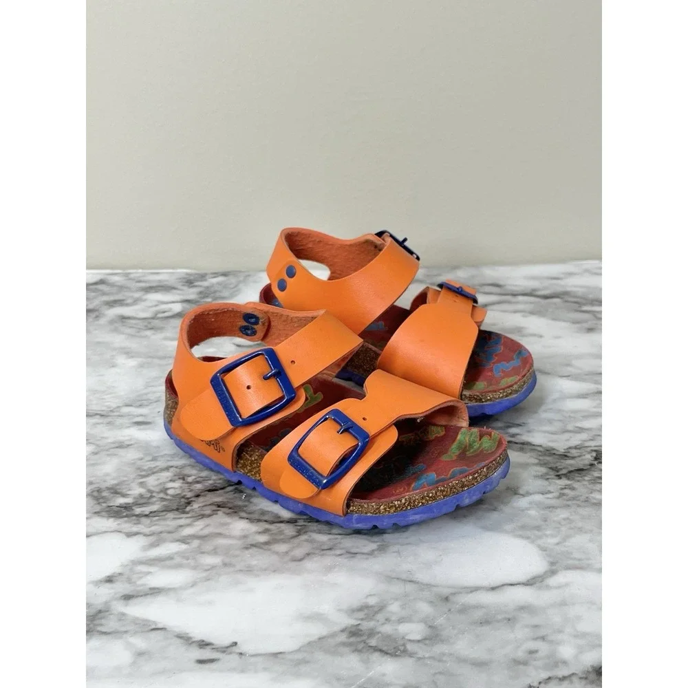 Tatami By Birkenstock Kids Sandal Orange  Buckle Strap Adjustable Sz 8 Kids